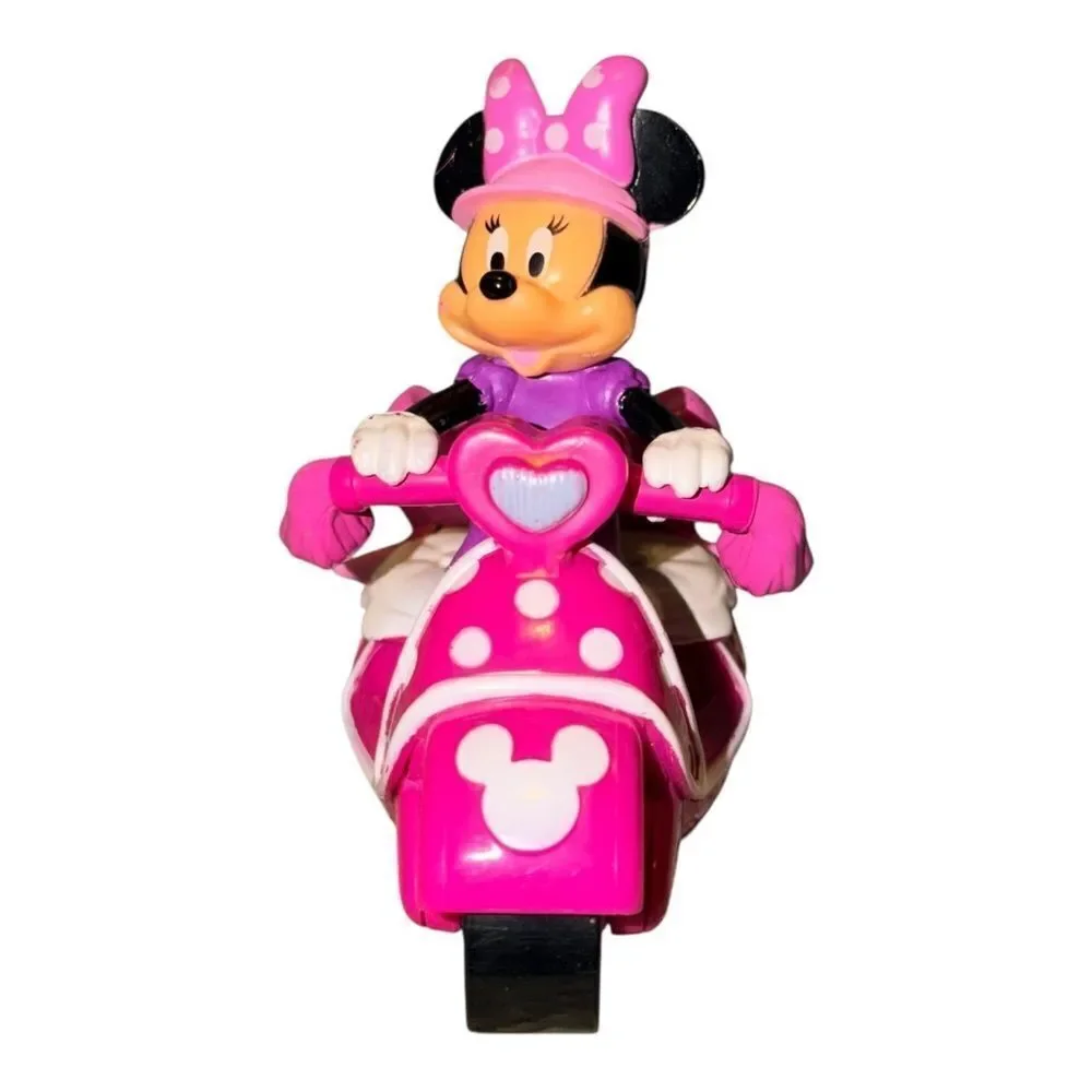 Disney Minnie Mouse Pull N Go Scooter Moped Toy Talking WORKS! EUC